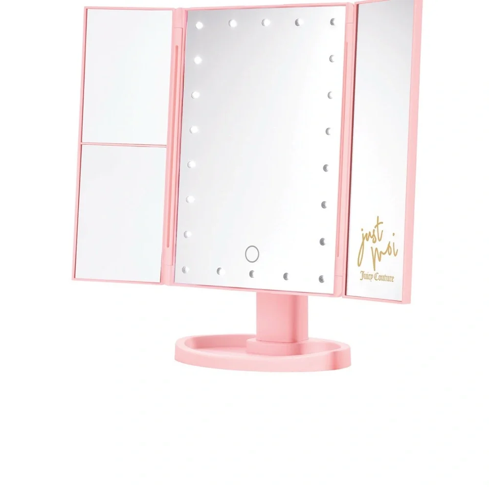 Juicy Couture Pink Tri-Fold Vanity Mirror with LED